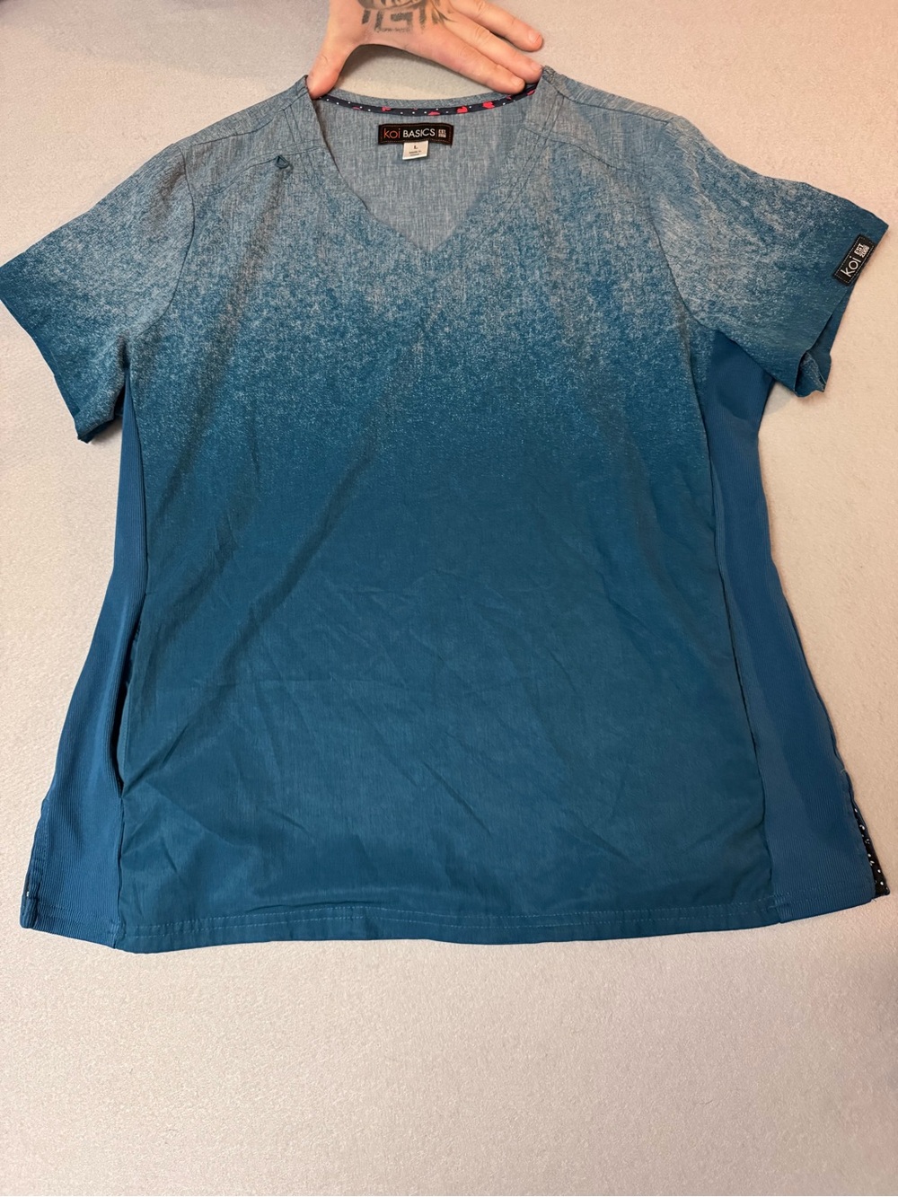 koi Women's Teal Ombre Scrub Set Size Large